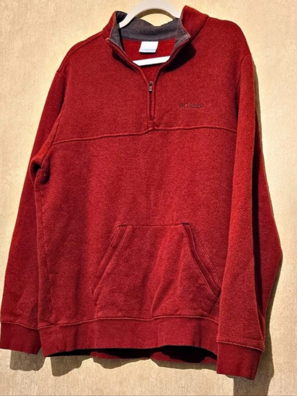 Columbia Men's Quarter-Zip Fleece in Red Size Large